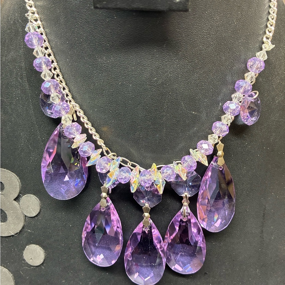 Elegant Purple Crystal Necklace